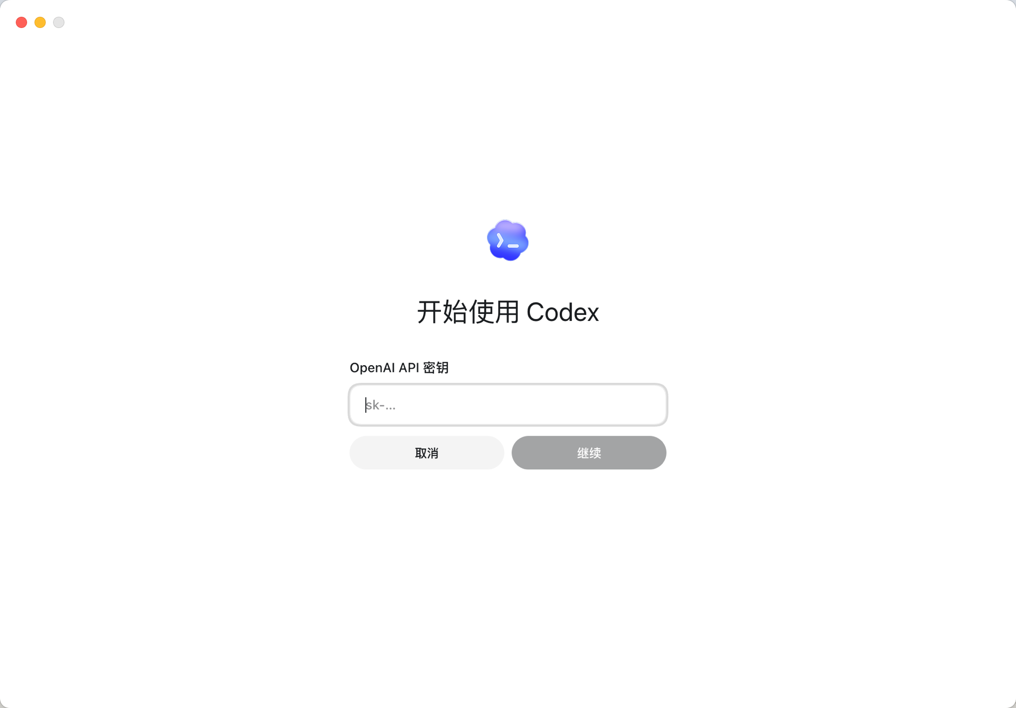 Codex login - enter API Key